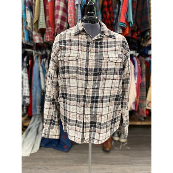 Dickies Plaid Pearl Snap Button Up Flannel Size XL - Picture 1 of 4